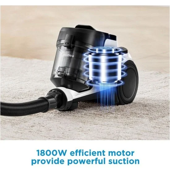 Midea Vacuum Clnr/1800W/Hepa/Telescopic - Black